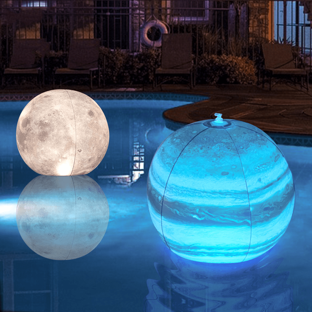 3Packs LED glowing balls, outdoor pool decoration beach balls, garden lantern hanging lights, inflatable glowing balls, suitable for swimming pools, ponds, terraces, weddings, pool parties