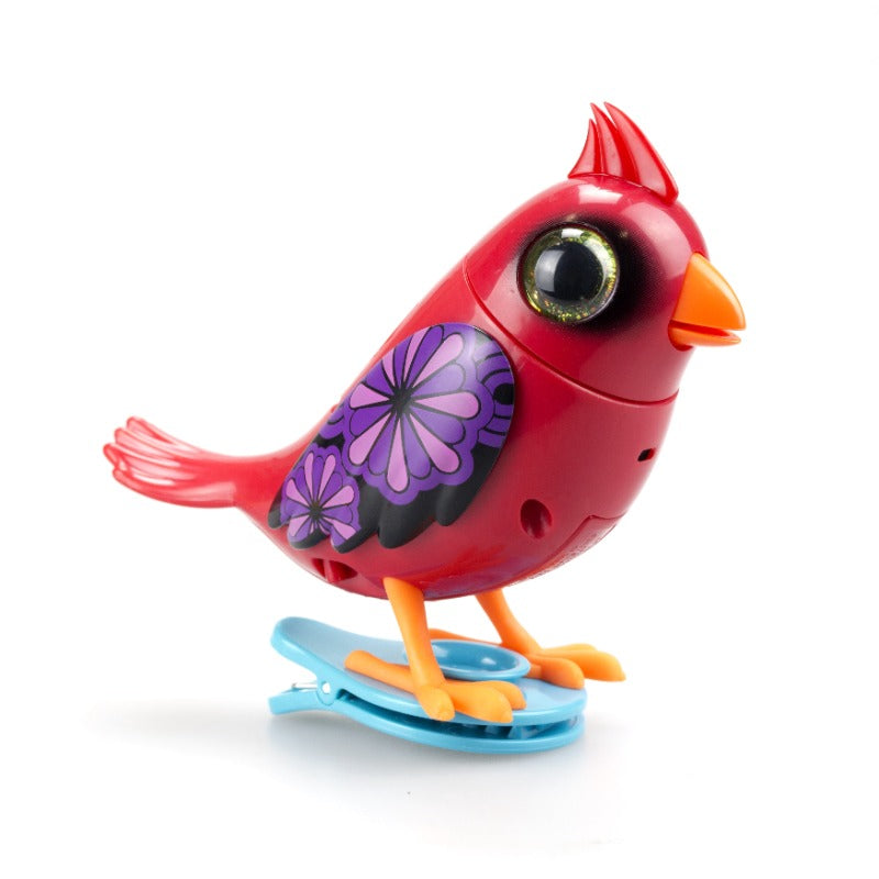 Digibirds Cardinal Interactive Singing & Talking Bird with Whistle-Activated Songs, Vibrant Red & Multicolor Design, 3.94x1.57x3.54inch, Includes Digi-Clip for Ages 3+