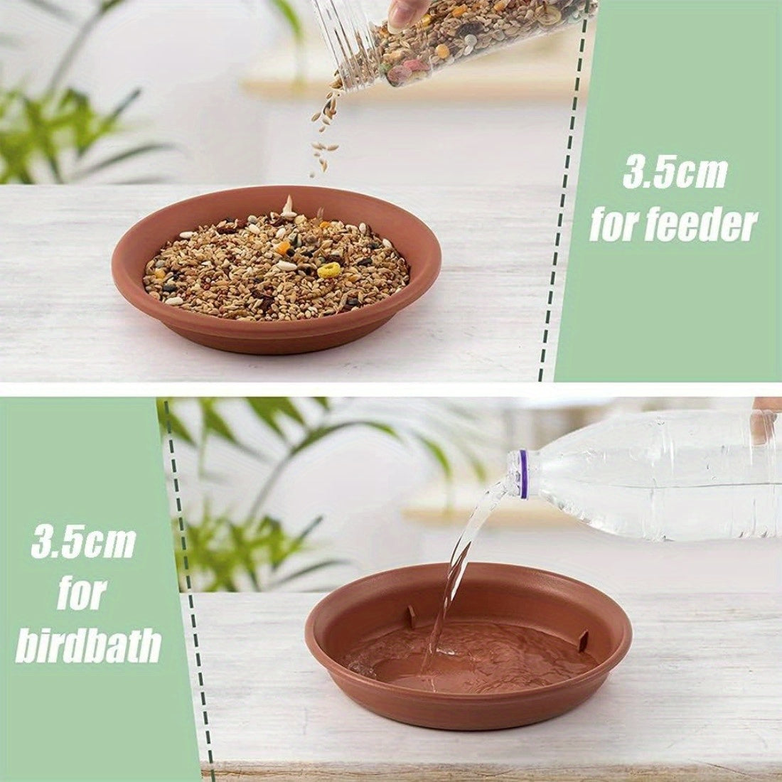 2 collapsible wall-mounted bird feeders, bird feeders and garden baths, fenced trays, deck trays to attract wild birds, tree-mounted bird water, balconies, outdoor walls
