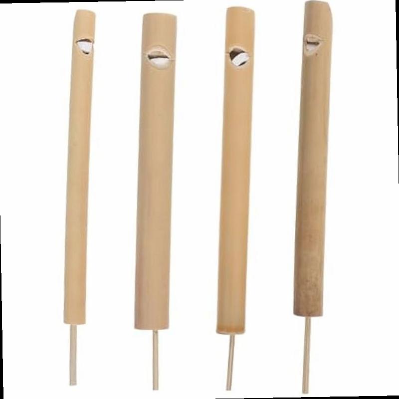 4Pcs Bird Whistles 6in Bamboo Simulated Bird Sound Bamboo Flute Slide Whistle Sound Training Instrument Flute Instrument Creative Bird Whistle