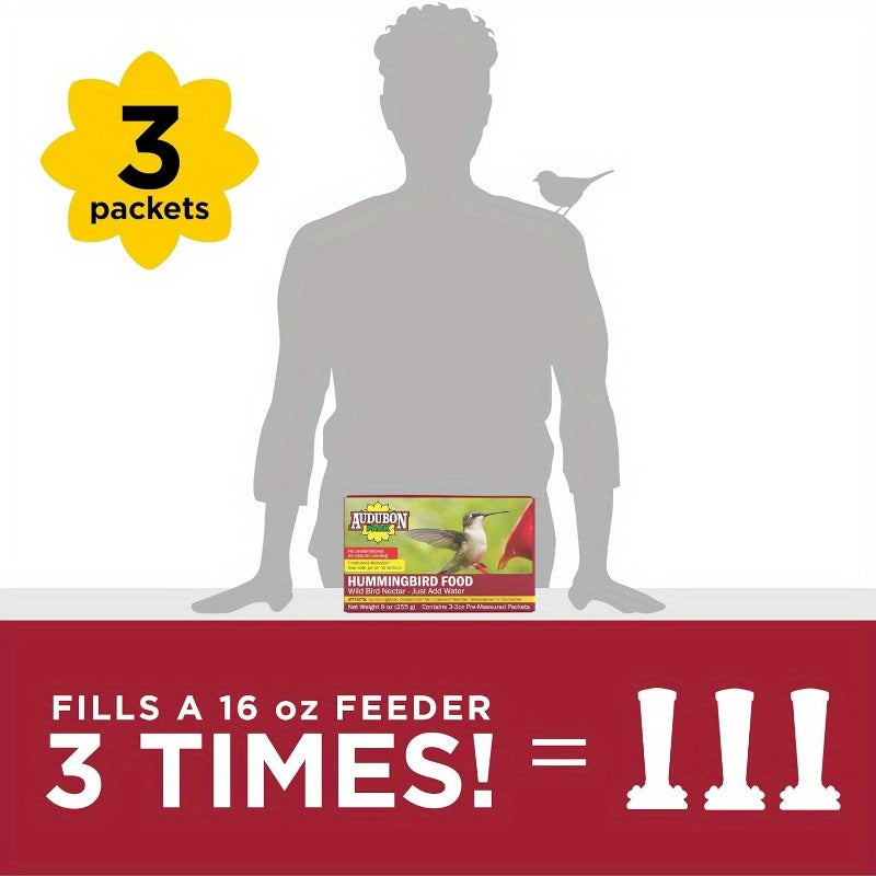Hummingbird Food Wild Bird Nectar Hummingbird Food for Outside Feeder 3 3oz. PreMeasured Packets