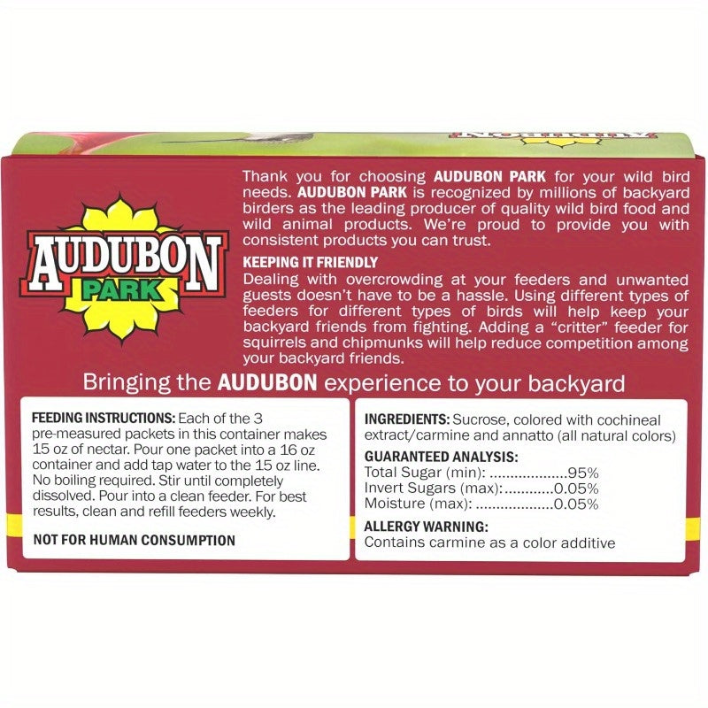 Hummingbird Food Wild Bird Nectar Hummingbird Food for Outside Feeder 3 3oz. PreMeasured Packets