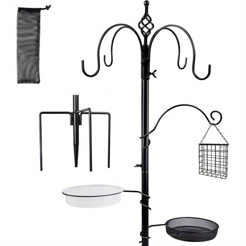 Premium Bird Feeding Station Kit, 7534; x 2134; Bird Feeder Pole, A Multi Feeder Hanging Kit with Metal Suet and Bath for Attracting Wild Birds, Birdfeeder and Planter Hanger