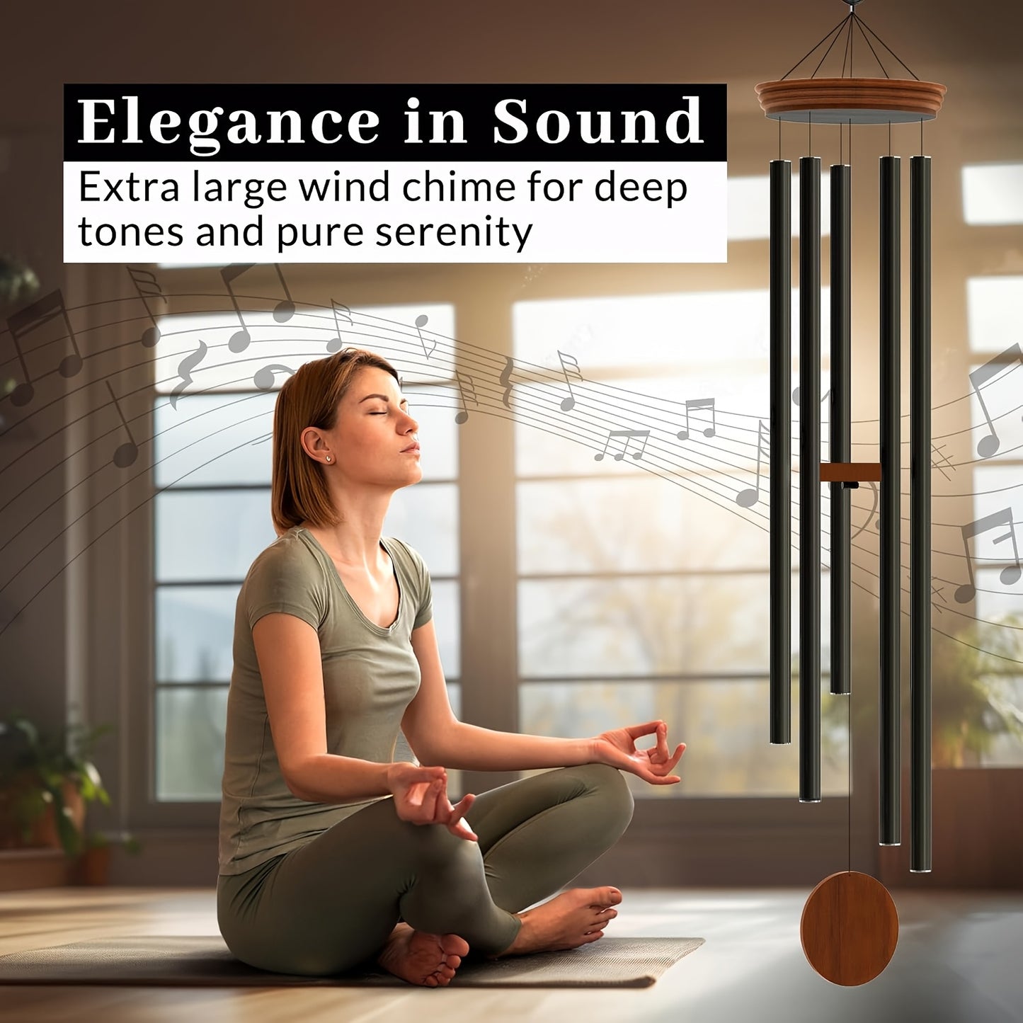 60" Extra Large Outdoor Wind Chimes - Deep Tone Soothing Aluminum Wind Chimes for Garden, Patio, Christmas Decor, No Electricity Needed, Durable Weather-Resistant Hanging Ornament