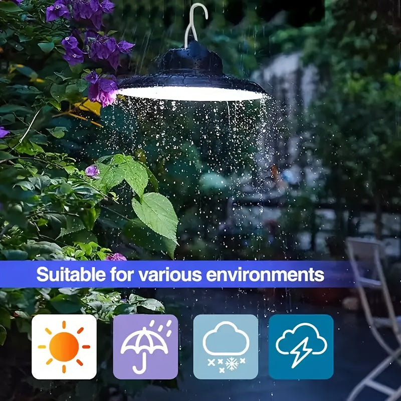 Solar Pendant Light(1 Tray 2), Upgraded Motion Sensor Light, Indoor Dimmable, With Remote Control, 3000K/4500K/6000K, 16.4-foot Cable, Outdoor Light With Remote Control, Suitable For Gardens, Terraces, Balconies, Shacks, Cour