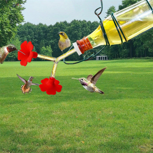 Hanging Hummingbird Feeder for Outdoors Transparent Plastic Hummingbird Feeder Tubes for Garden, Yard, Porch