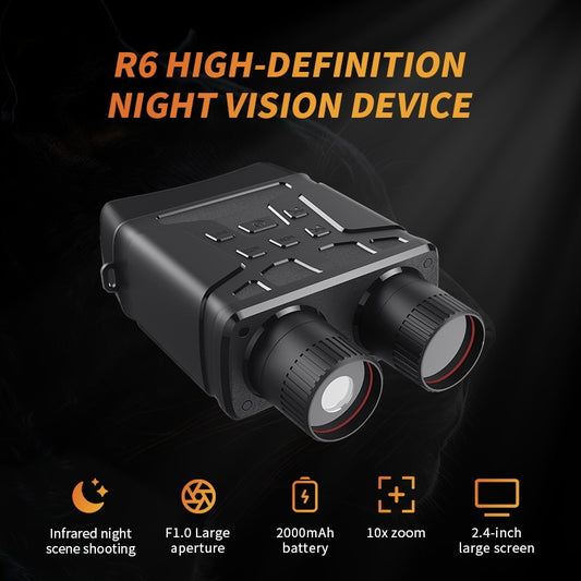 NOVALENS 10x50 Night Vision Binoculars Goggles with 2.4" HD day/night vision, infrared night scope, 10X magnification, Built-in camera with 32GB SD card, for Surveillance, Hunting, Camping, Security Patrols - Compact & Portab