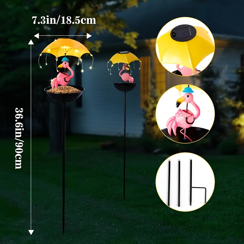 Bee Statue Bird Feeder, Bird Feeding Device, Garden Decoration With Flamingo Statue, Hummingbird Feeding Trough Lamp, Suitable For Walkways, Lawns And Terraces