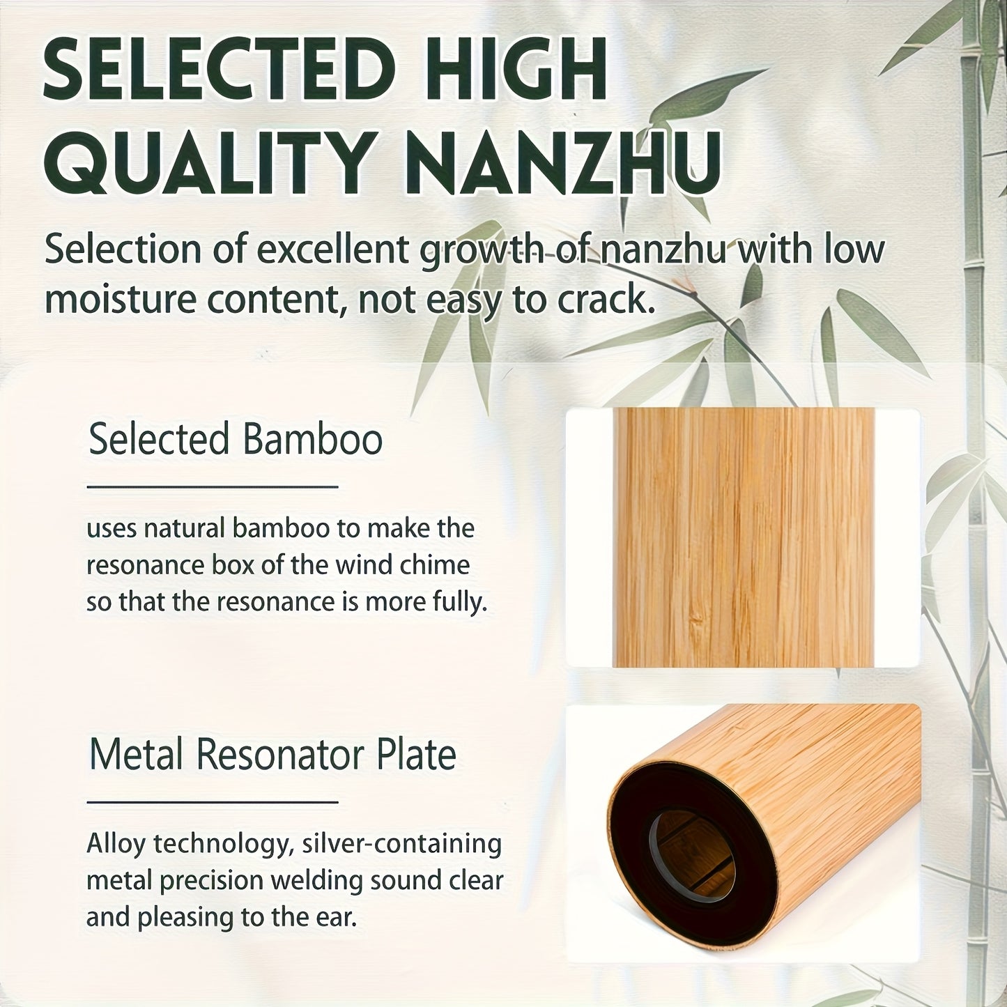 1pc Antique Bamboo Wind Chime - Hand-Cranked Tube Chord Wind Chimes for Indoor/Outdoor Use, No Electricity Needed, Natural Bamboo Material, Hanging Decor for Courtyard, Garden, Patio, Balcony - Soothing Sound & Aesthetic Appe