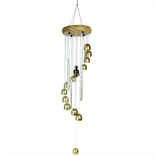 Charming 26-Inch Colorful Bell Wind Chime - 13 Metal Bells, Ideal for Home & Garden Decor, Balconies, and Festive Gifts