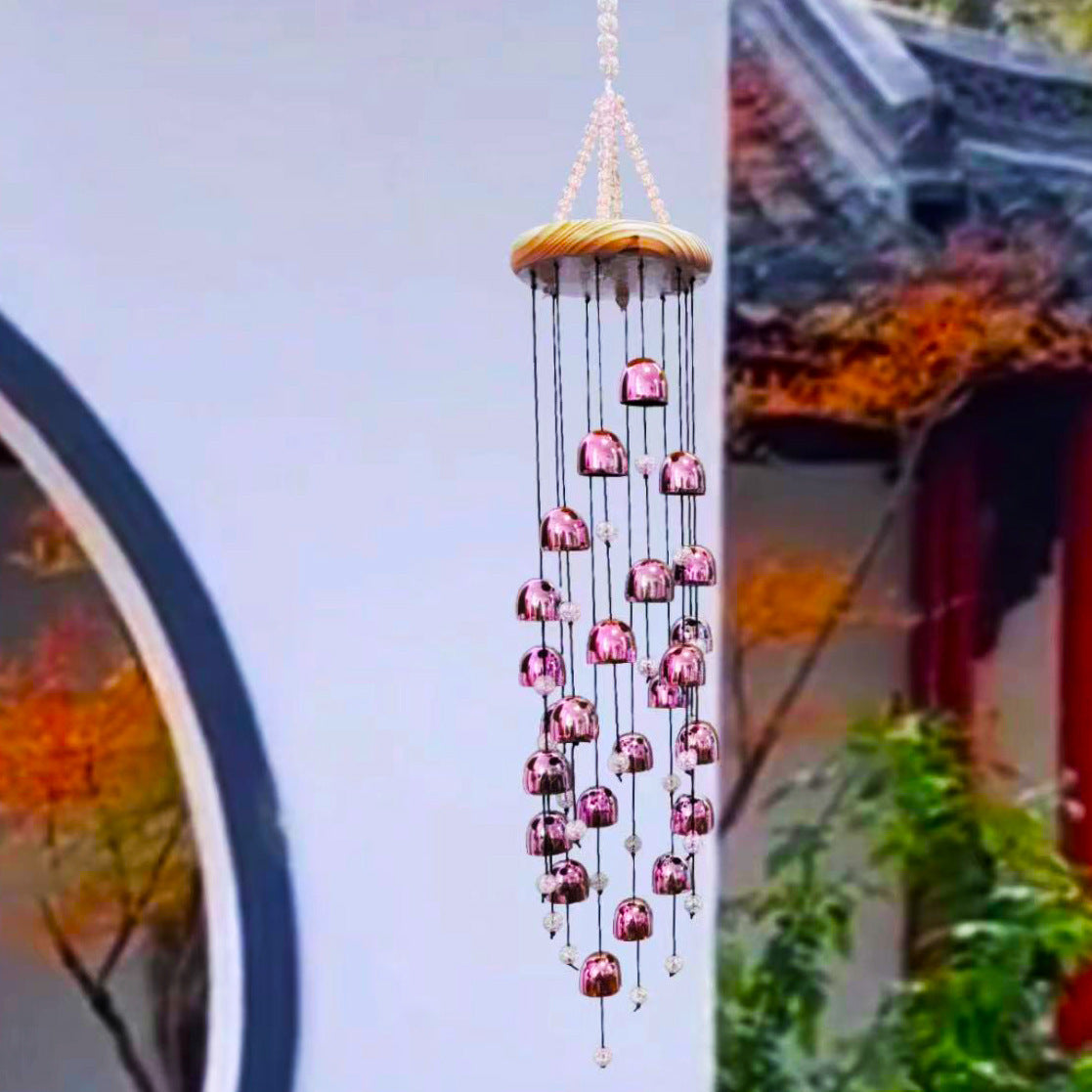 1pc Elegant Metal Wind Chime with 23 Bells - 26-Inch Hanging Wind Catcher for Home, Garden, Balcony, Festival & Christmas Decoration - No Battery Needed