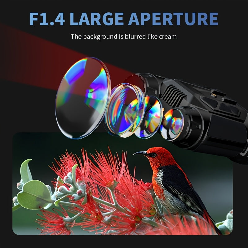 4K Night Vision Binoculars with 16X Digital Zoom, Supporting Photo And Video Recording. 2.4in Screen, 7-Level IR Adjustable, 3000mAh Battery (5-6 Hours), 32GB TF Card, WiFi, Altitude, Barometer, E-Compass - Handheld, Helmet &