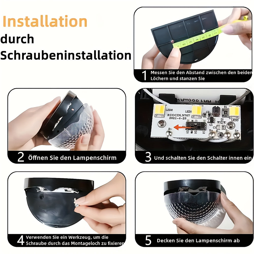 12 Solar Fence Lights - Warm White,, Solar Powered Deck Lights, Suitable for Fences, Yards, Porches, Paths, Walkways, Gardens, Yards - Durable, Easy to Install, Energy-saving, Long-lasting