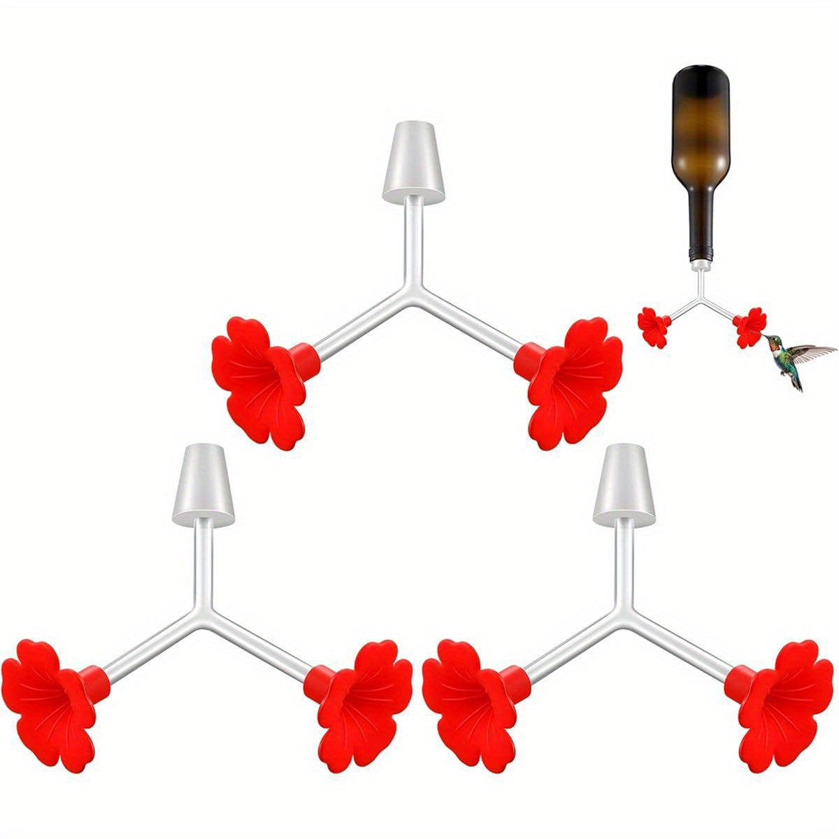 Hanging Hummingbird Feeder for Outdoors Transparent Plastic Hummingbird Feeder Tubes for Garden, Yard, Porch