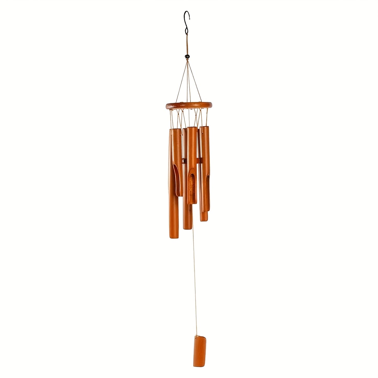 1pc, Bamboo Wind Chimes For Outside 27.5 Inches Wooden Classic Zen Rustic Chimes Deep Tone With Wind Catcher For Relaxation Patio Garden Indoor