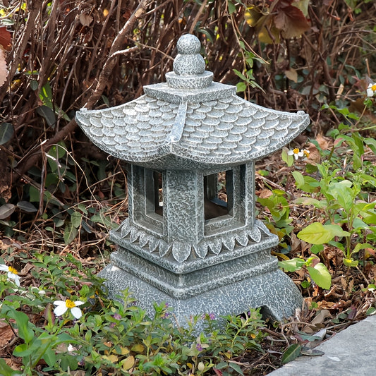 14-Inch Zen Garden Pagoda Statue - Weather-Resistant Resin Outdoor Decor with Intricate Design, Perfect for Patio, Porch, or Yard Art, Enhances Serene Asian Aesthetic, Garden Decor | Intricate Pagoda Design | Detailed Craftsm