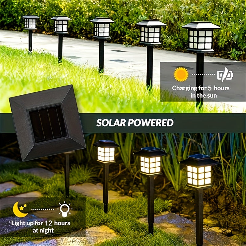 24pcs Solar Outdoor Lights, IP44 Footpath Lights, LED Landscape Lighting Garden Lights For Footpaths, Driveways, Courtyards And Lawns - Warm Light.
