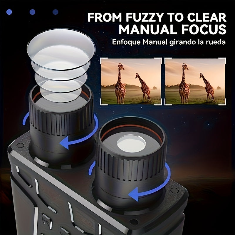 NOVALENS 10x50 Night Vision Binoculars Goggles with 2.4" HD day/night vision, infrared night scope, 10X magnification, Built-in camera with 32GB SD card, for Surveillance, Hunting, Camping, Security Patrols - Compact & Portab