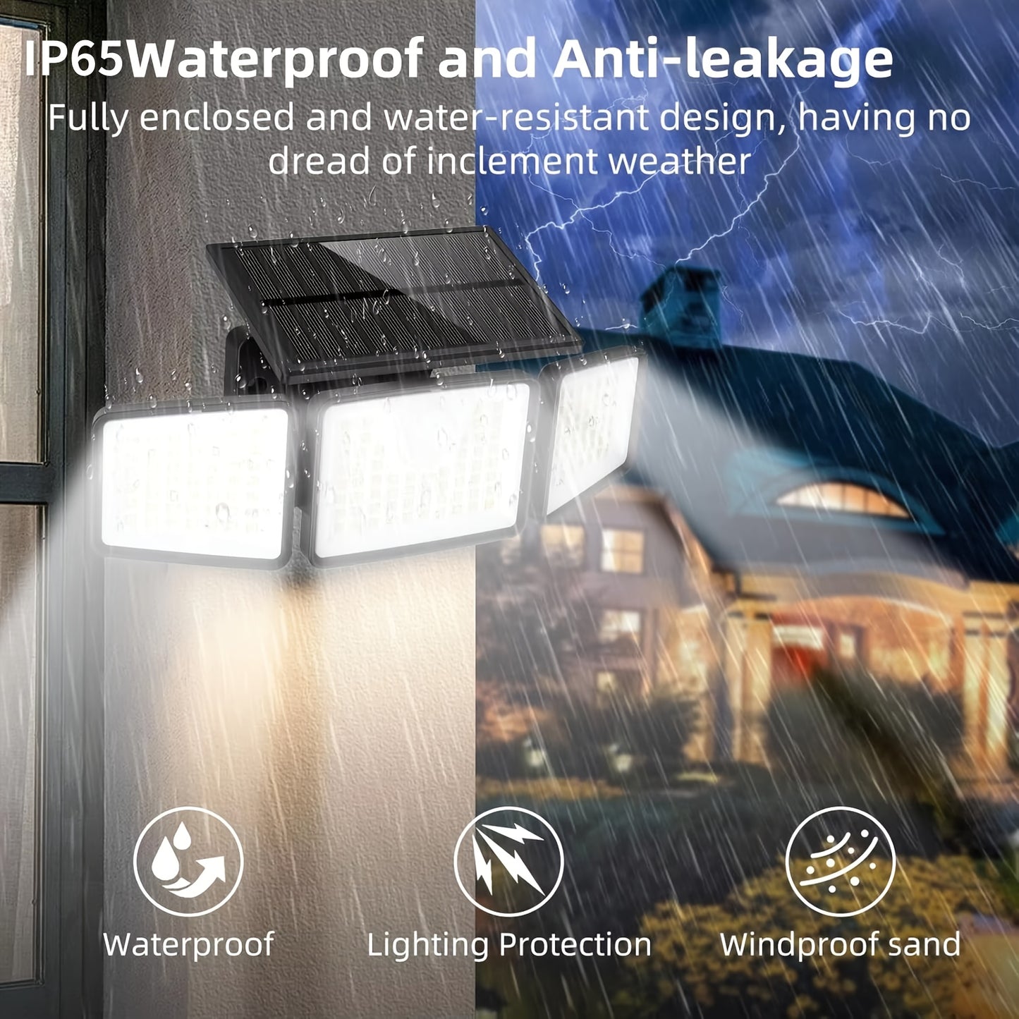 2-Pack Solar-Powered Wall Lights with 3 Lighting Modes, Motion Sensor, Durable Metal Finish, IP65 Waterproof Outdoor Garden Lights for Street, Porch, Patio, Fence, Deck, Stair - Solar Security Flood Lighting, Solar Wall Light