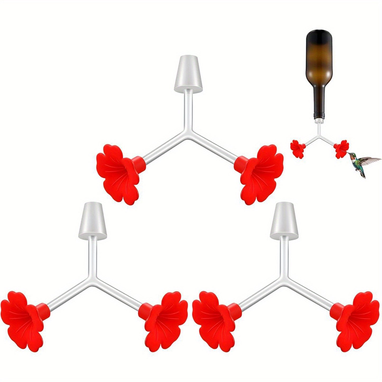 Hanging Hummingbird Feeder for Outdoors Transparent Plastic Hummingbird Feeder Tubes for Garden, Yard, Porch