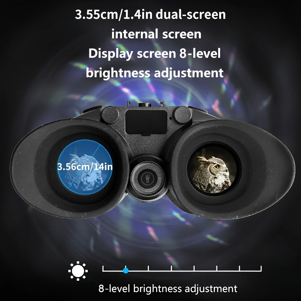 Night Vision Goggles - 4K Night Vision Binoculars for Adults, 3500mAh Rechargeable Infrared Binoculars with 1.4'' Dual Screen, 8X Digital Zoom External Flashlight for Camping, Night Vision Goggles with Head Strap, Outdoor Exp