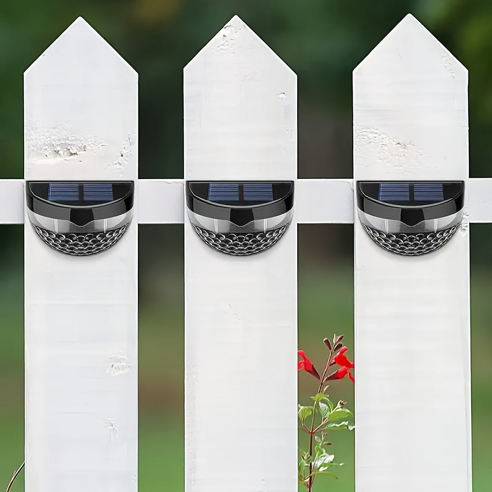 12 Solar Fence Lights - Warm White,, Solar Powered Deck Lights, Suitable for Fences, Yards, Porches, Paths, Walkways, Gardens, Yards - Durable, Easy to Install, Energy-saving, Long-lasting