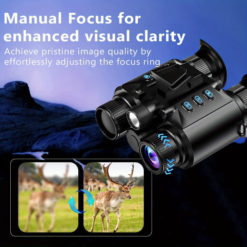 Night Vision Goggles - 4K Night Vision Binoculars for Adults, 3500mAh Rechargeable Infrared Binoculars with 1.4'' Dual Screen, 8X Digital Zoom External Flashlight for Camping, Night Vision Goggles with Head Strap, Outdoor Exp
