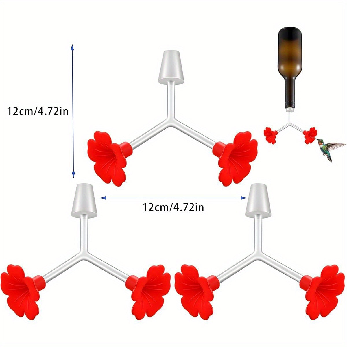 Hanging Hummingbird Feeder for Outdoors Transparent Plastic Hummingbird Feeder Tubes for Garden, Yard, Porch