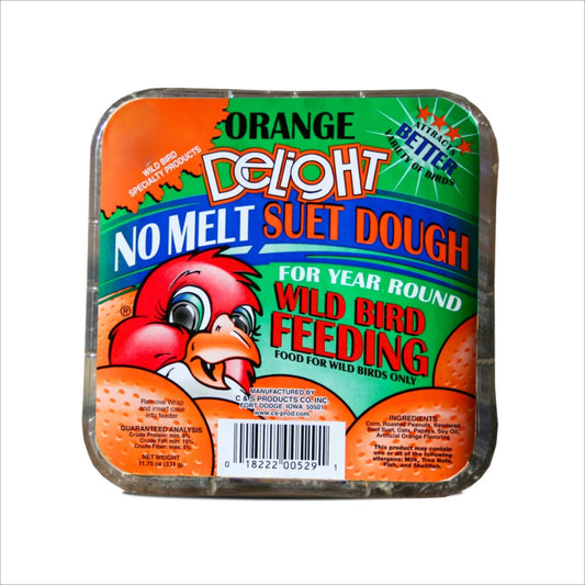Orange-Flavored Wild Bird Food - High-Energy Blend for Fruit-Eating Birds, Suitable for Year-Round Feeding in Cake Feeders 11.75 Ounces