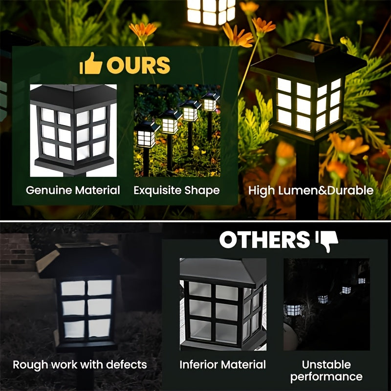24pcs Solar Outdoor Lights, IP44 Footpath Lights, LED Landscape Lighting Garden Lights For Footpaths, Driveways, Courtyards And Lawns - Warm Light.