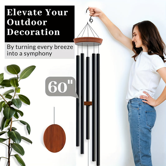 60" Extra Large Outdoor Wind Chimes - Deep Tone Soothing Aluminum Wind Chimes for Garden, Patio, Christmas Decor, No Electricity Needed, Durable Weather-Resistant Hanging Ornament