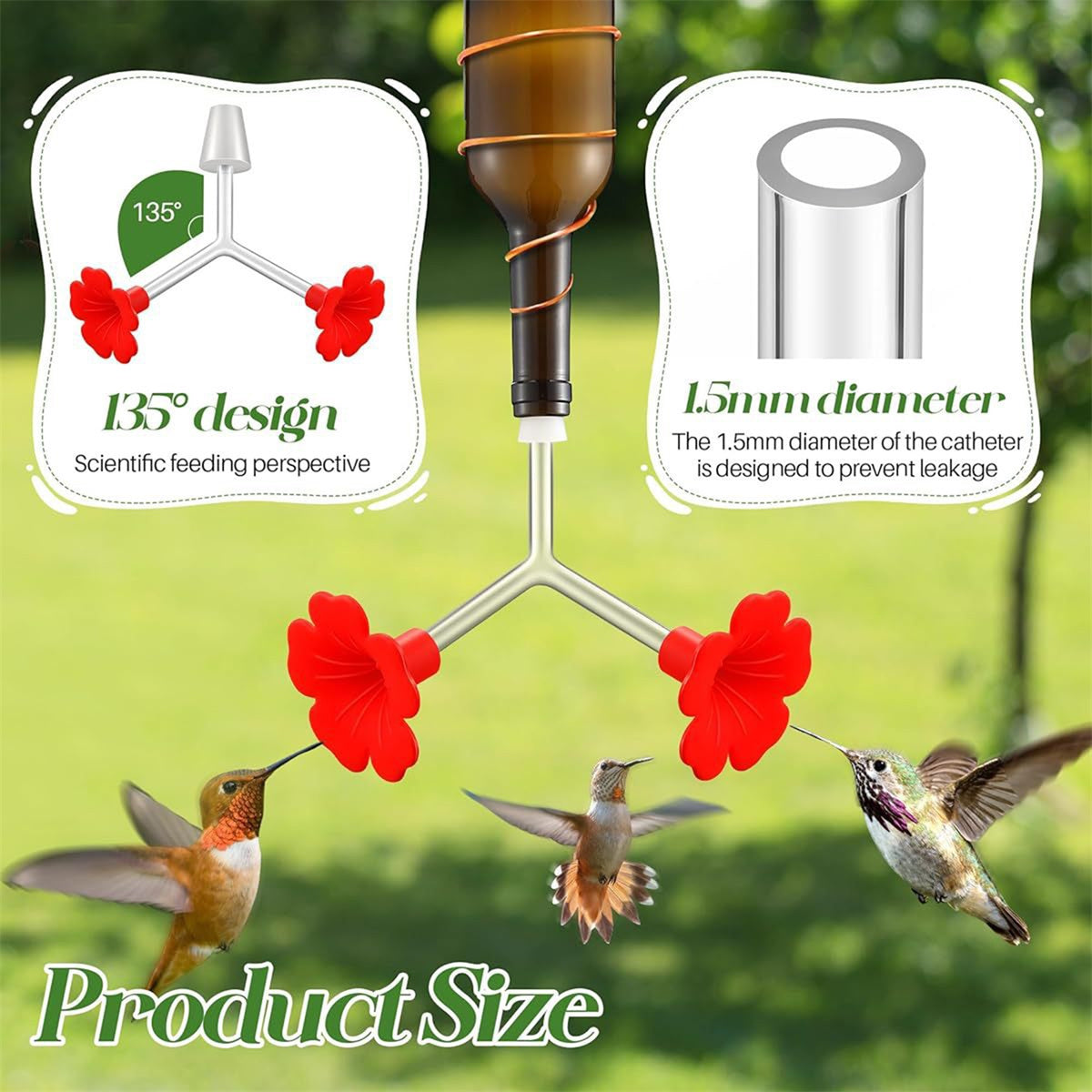 Hanging Hummingbird Feeder for Outdoors Transparent Plastic Hummingbird Feeder Tubes for Garden, Yard, Porch