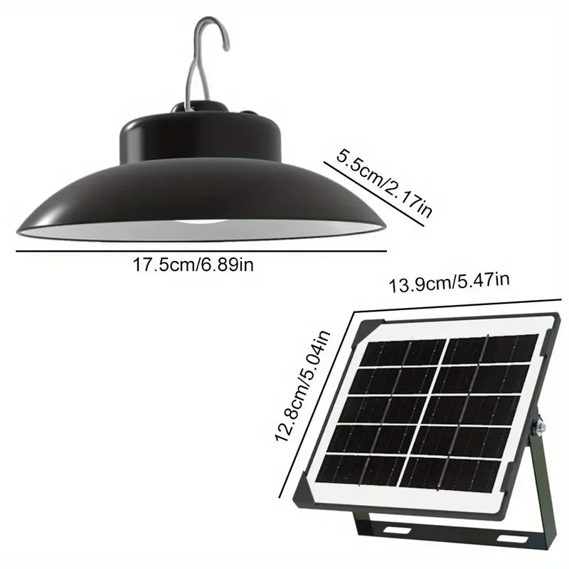 Solar Pendant Light(1 Tray 2), Upgraded Motion Sensor Light, Indoor Dimmable, With Remote Control, 3000K/4500K/6000K, 16.4-foot Cable, Outdoor Light With Remote Control, Suitable For Gardens, Terraces, Balconies, Shacks, Cour