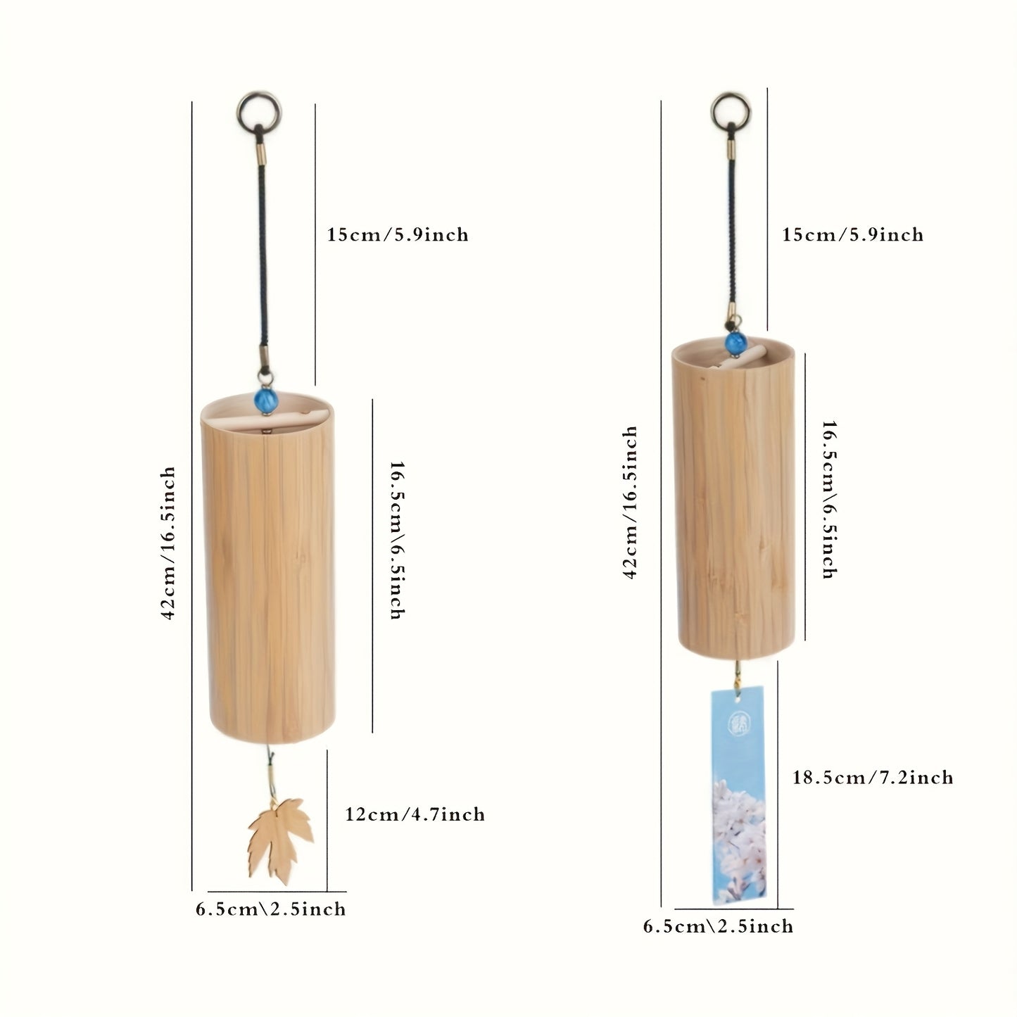 1pc Antique Bamboo Wind Chime - Hand-Cranked Tube Chord Wind Chimes for Indoor/Outdoor Use, No Electricity Needed, Natural Bamboo Material, Hanging Decor for Courtyard, Garden, Patio, Balcony - Soothing Sound & Aesthetic Appe