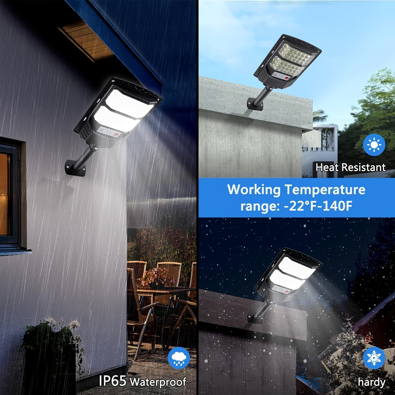 4pcs Solar-Powered Outdoor Flood Lights with Motion Sensor & Remote Control - 30000LM Ultra-Bright 6500K Daylight LED, Waterproof Heavy-Duty Plastic Construction, Dusk to Dawn Solar Street Lights with Motion Detection, Remote