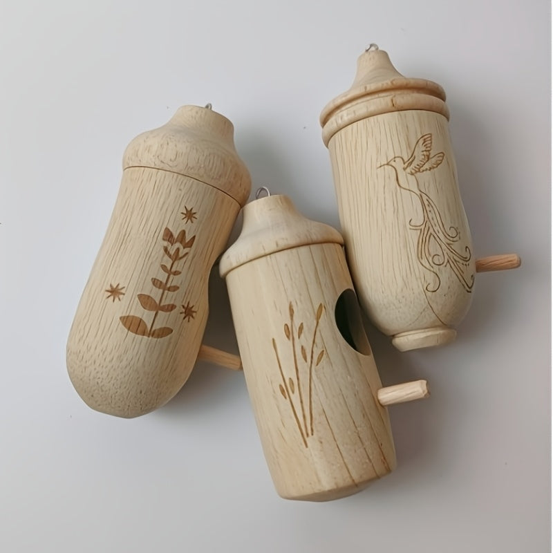 3pcs Natural Wooden Hummingbird House, Outdoor Garden Hummingbird Nest, Bird Feeder - Ideal for Outdoor Hanging, Gardening Gifts Home Decor - Perfect Gift for Bird Lovers