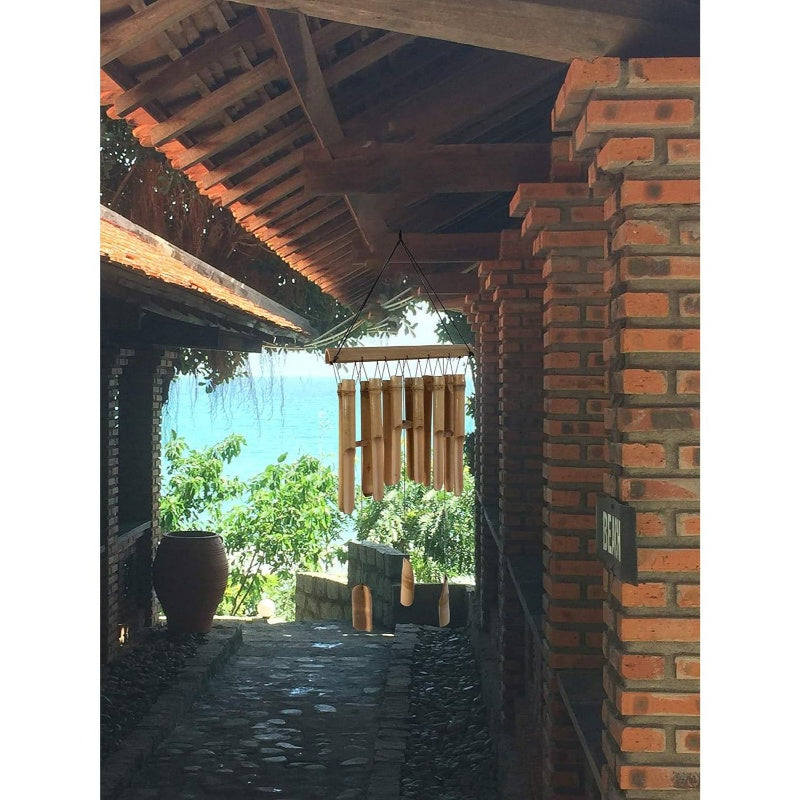 Handmade Large 34-Inch Wind Chimes with 12-Tube Double Row - Natural Soothing Sound Outdoor/ Wind- Musical Instrument, Garden & Patio Dcor, Durable Wind Chime Tower for Home,, Balcony (No Needed)