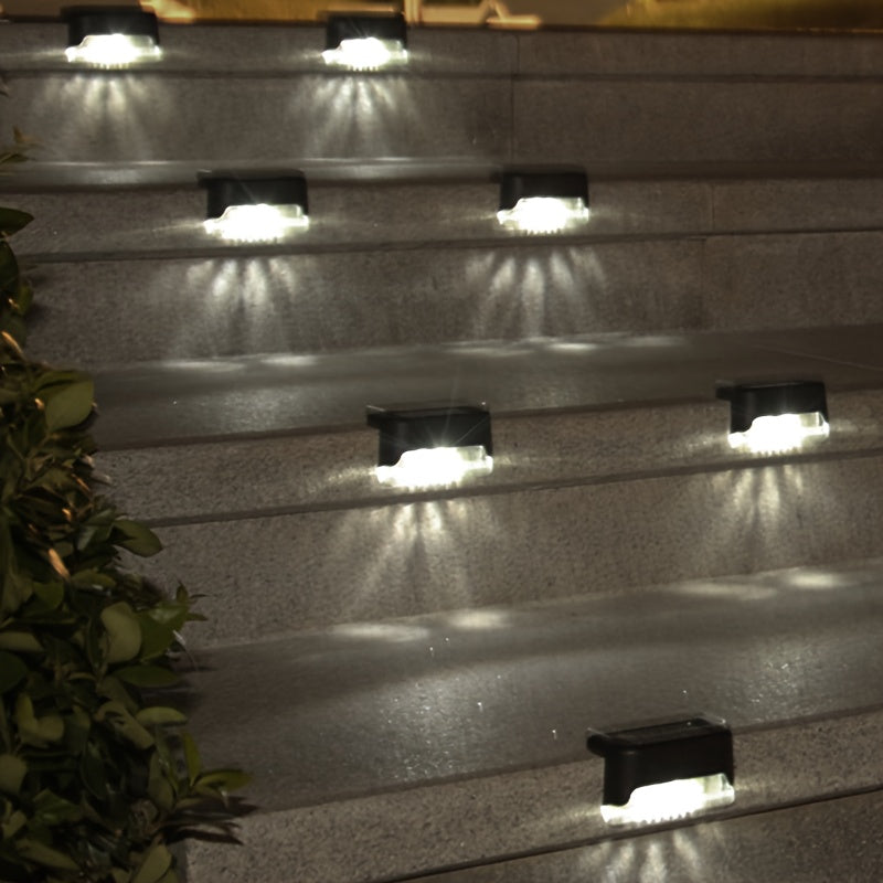 32/28/18pcs Set Of Solar Step Lights, Outdoor Step Lights, IP44 LED Solar Lights, Suitable for Outdoor Stairs, Steps, Fences, Terraces, Yards, Railings, Gardens, Backyards And Paths