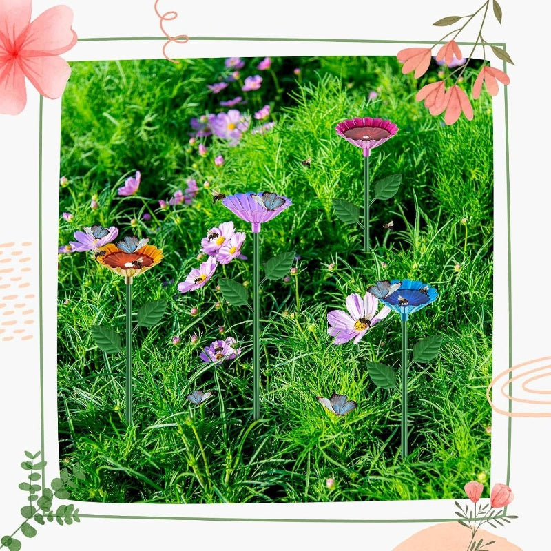 1pc Large 25x2.6 Inch Metal Pollinator Watering Station & Garden Feeder - Heavy-Duty Outdoor Bird Bath Bowl with Rose Red/Pink Flower Design, Attracts Bees, Butterflies, Hummingbirds - Durable Water Source for Plants, Pond Fo