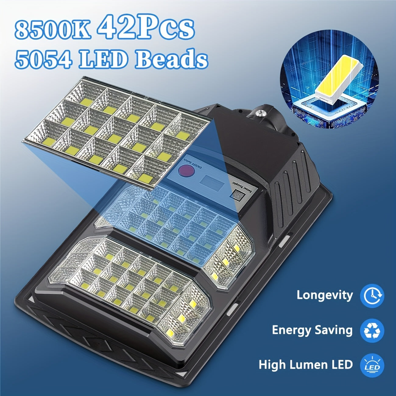 4pcs Solar-Powered Outdoor Flood Lights with Motion Sensor & Remote Control - 30000LM Ultra-Bright 6500K Daylight LED, Waterproof Heavy-Duty Plastic Construction, Dusk to Dawn Solar Street Lights with Motion Detection, Remote