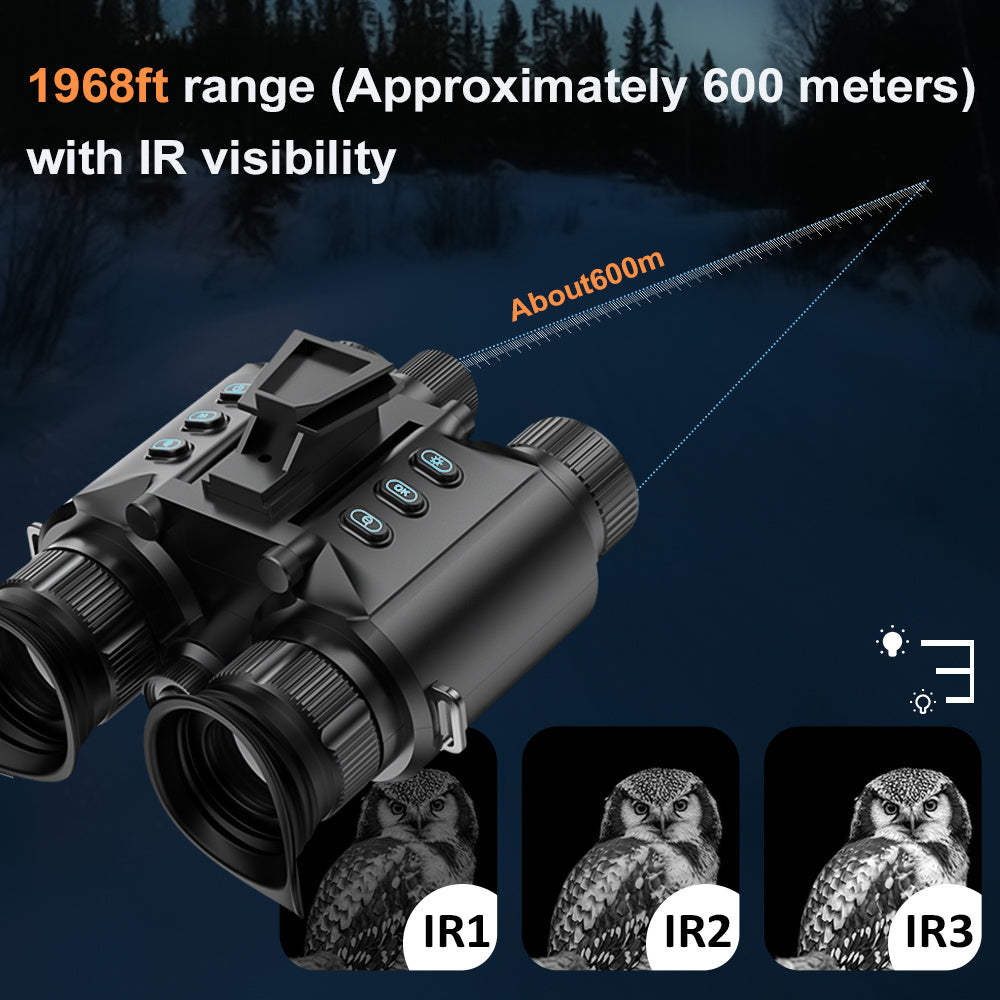 Night Vision Goggles - 4K Night Vision Binoculars for Adults, 3500mAh Rechargeable Infrared Binoculars with 1.4'' Dual Screen, 8X Digital Zoom External Flashlight for Camping, Night Vision Goggles with Head Strap, Outdoor Exp