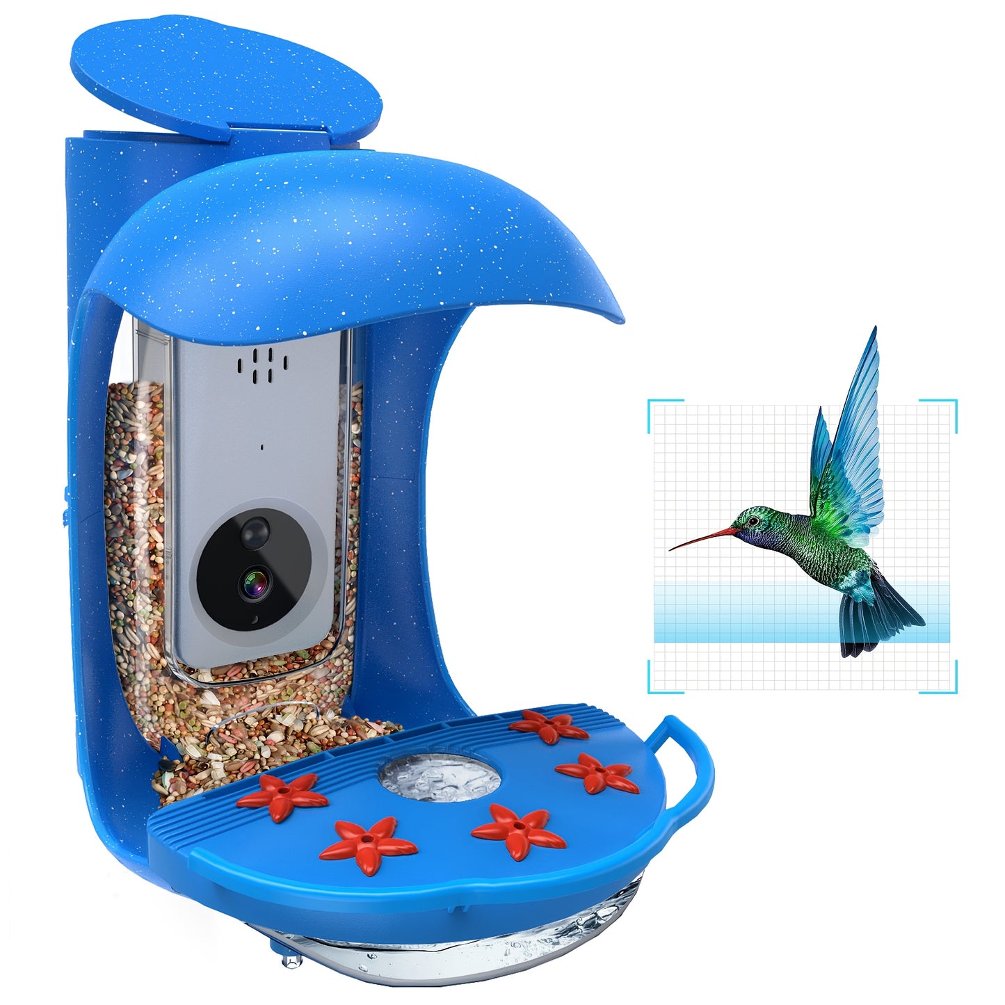 Smart Bird Feeder Camera With Solar Panel & Auto Capture - 1080P HD AI Identify 11, 000+ Species, Night Vision, IP65 Wireless Design, Real-Time Alerts & Motion Detection For Hummingbird Watching
