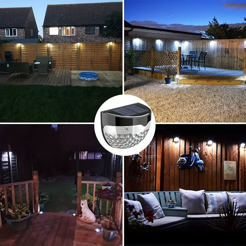 12 Solar Fence Lights - Warm White,, Solar Powered Deck Lights, Suitable for Fences, Yards, Porches, Paths, Walkways, Gardens, Yards - Durable, Easy to Install, Energy-saving, Long-lasting