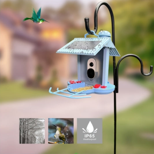 Smart Bird Feeder With AI Camera: Identify 10, 000+ Bird Species, Real-Time App Monitoring, Solar-Powered & For Garden & Outdoor Use