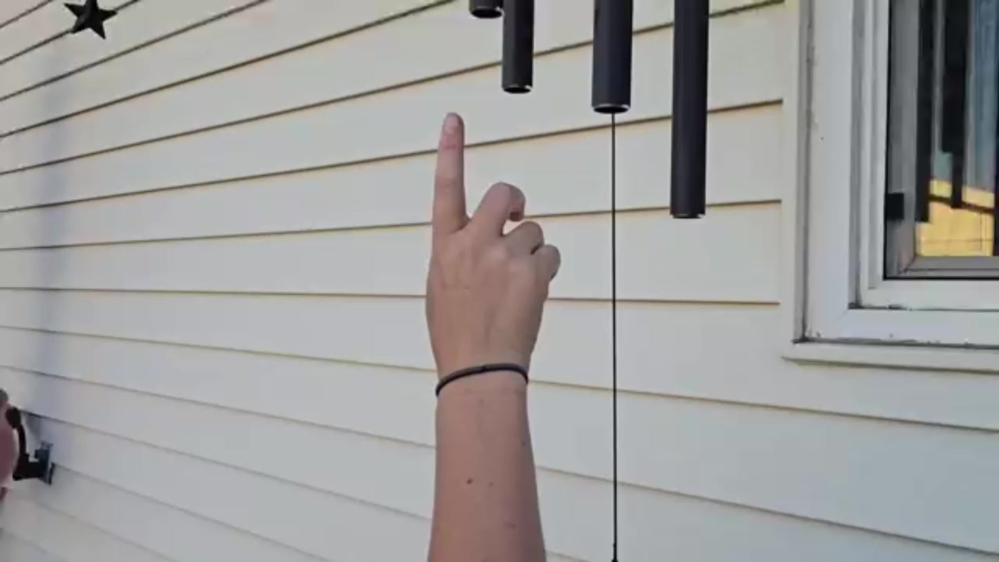 Large 47" Memorial Wind Chimes with 6 Heavy Tubes - Deep Tone Soothing Melodies, Modern Outdoor/Indoor Hanging Decor for Garden, Patio, Porch - Durable Plastic Wind Chime with Spherical Top & Soothing Sound - Sympathy Gift fo