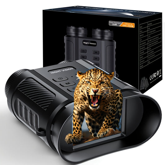 4K Night Vision Goggles And Binoculars - with Built-in Flashlight, 8X Digital Zoom, 2500mAh Rechargeable Battery, 32GB SD Card. Works In 100% Darkness. Ideal for Observation, Bird Watching, Security Surveillance, Camping