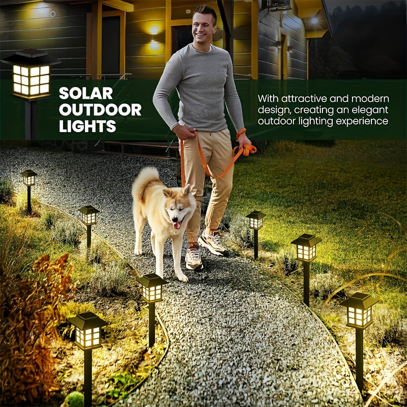 24pcs Solar Outdoor Lights, IP44 Footpath Lights, LED Landscape Lighting Garden Lights For Footpaths, Driveways, Courtyards And Lawns - Warm Light.