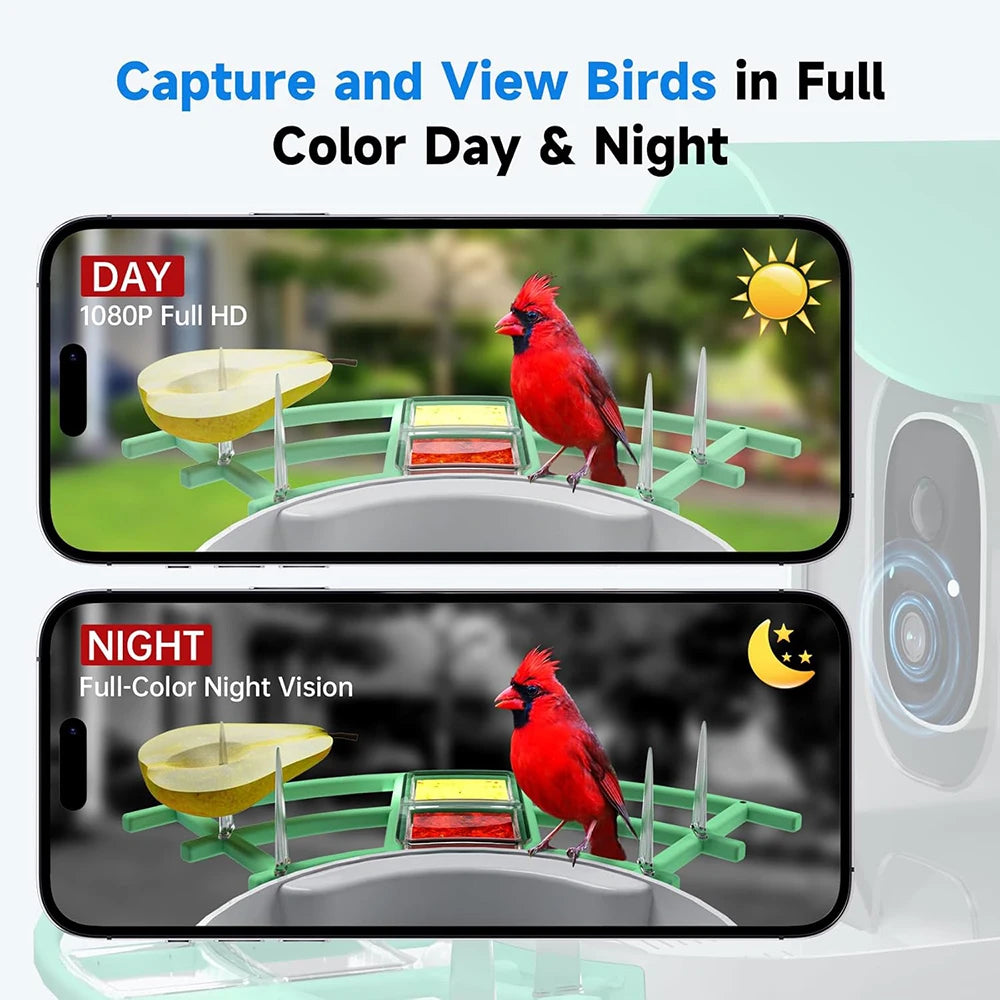 Solar-Powered Smart Bird Feeder with Camera, HD Live View & Instant Alerts, IP66 Weatherproof Design, Ideal Bird Watching Gift