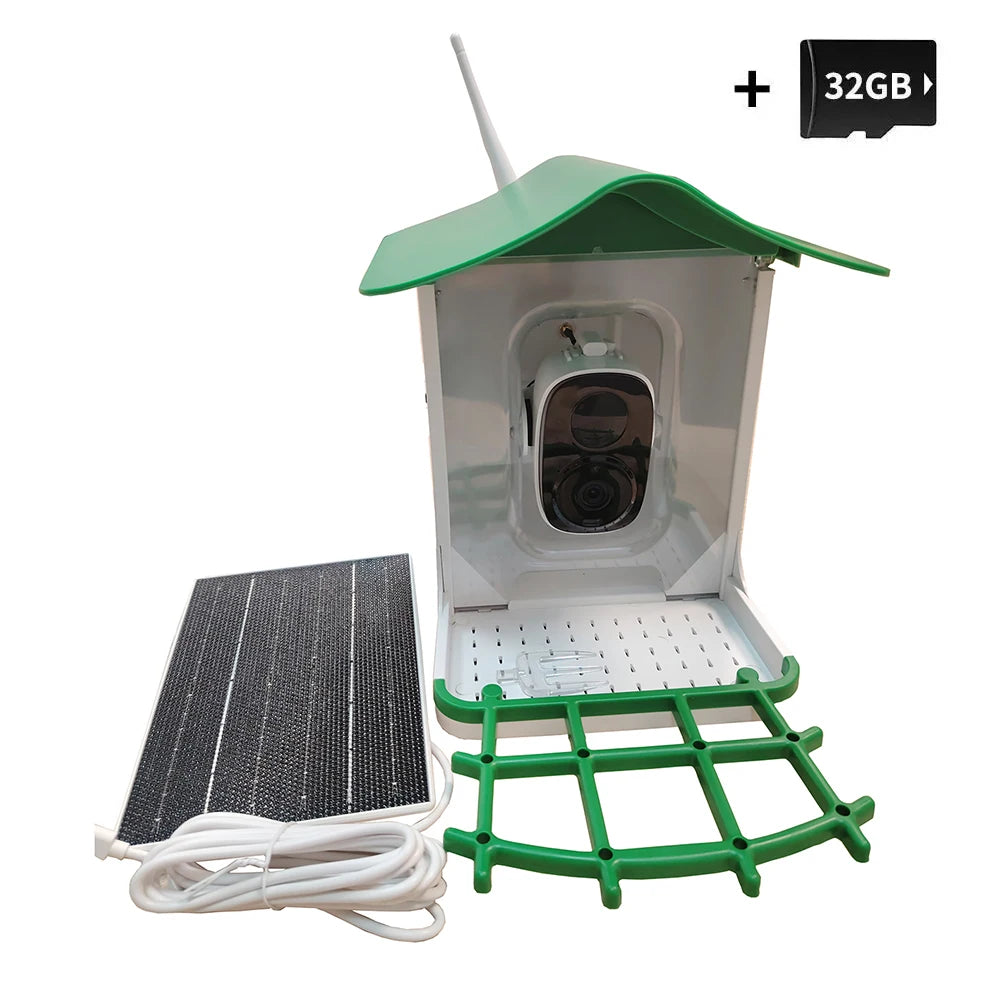 Solar-Powered Smart Bird Feeder with Camera, HD Live View & Instant Alerts, IP66 Weatherproof Design, Ideal Bird Watching Gift
