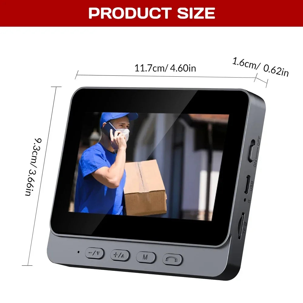 WiFi Wireless Intercom Smart Doorbell 4.3inch IPS Screen Video Security Camera Two-Way Intercom HD Surveillance Camera